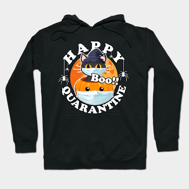 Happy Quarantine, Cat Pumpkin Face Mask Halloween Costume Hoodie by Kawaii_Tees